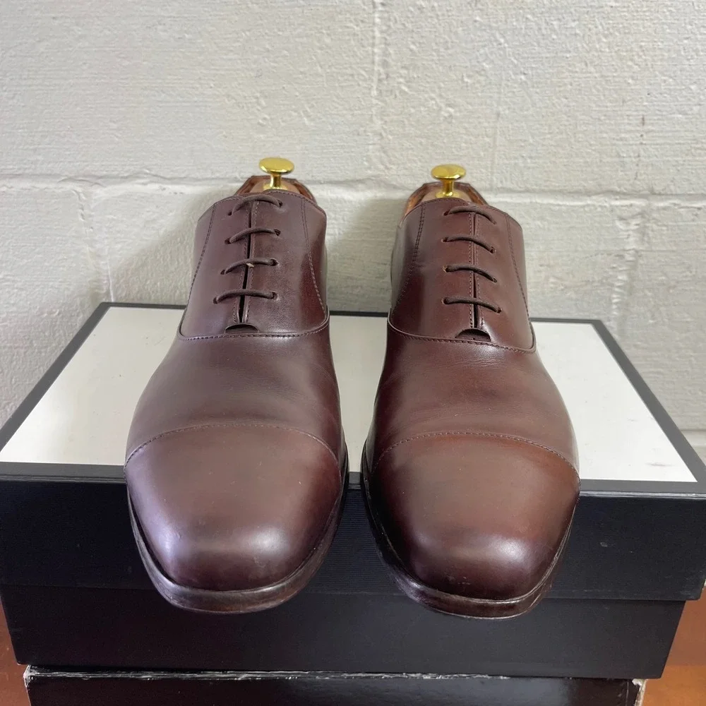 Wolf And Shepherd 9717 Brown Leather Cap Toe Oxford Dress‎ Shoes Men's 11 D